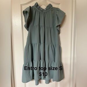 Entro Soft Green Ruffled Top